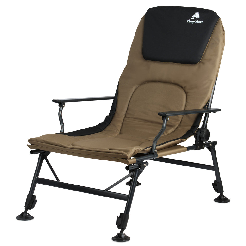 2-in-1 fishing chair, height-adjustable fishing lounger