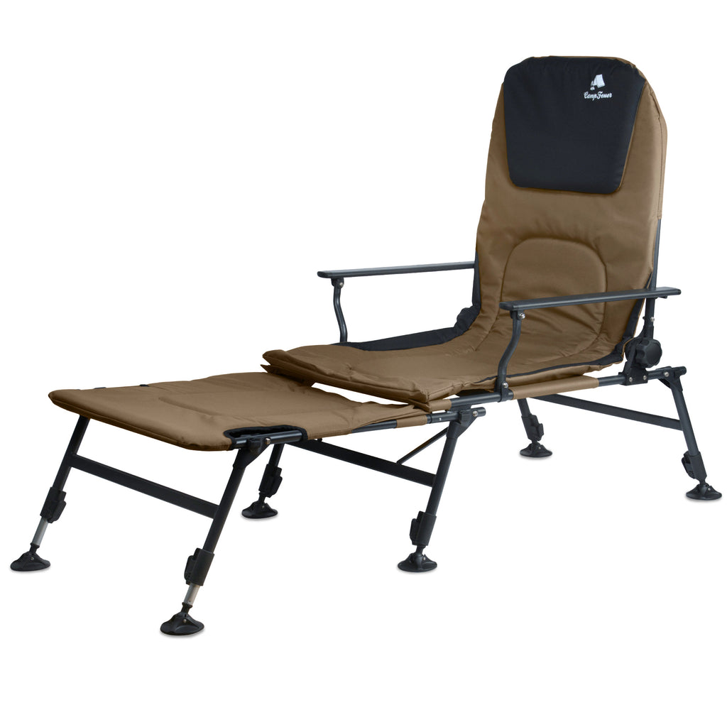 2-in-1 fishing chair, height-adjustable fishing lounger