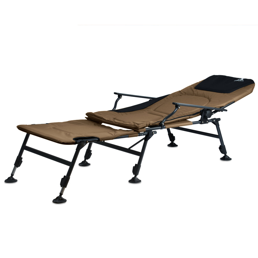 2-in-1 fishing chair, height-adjustable fishing lounger