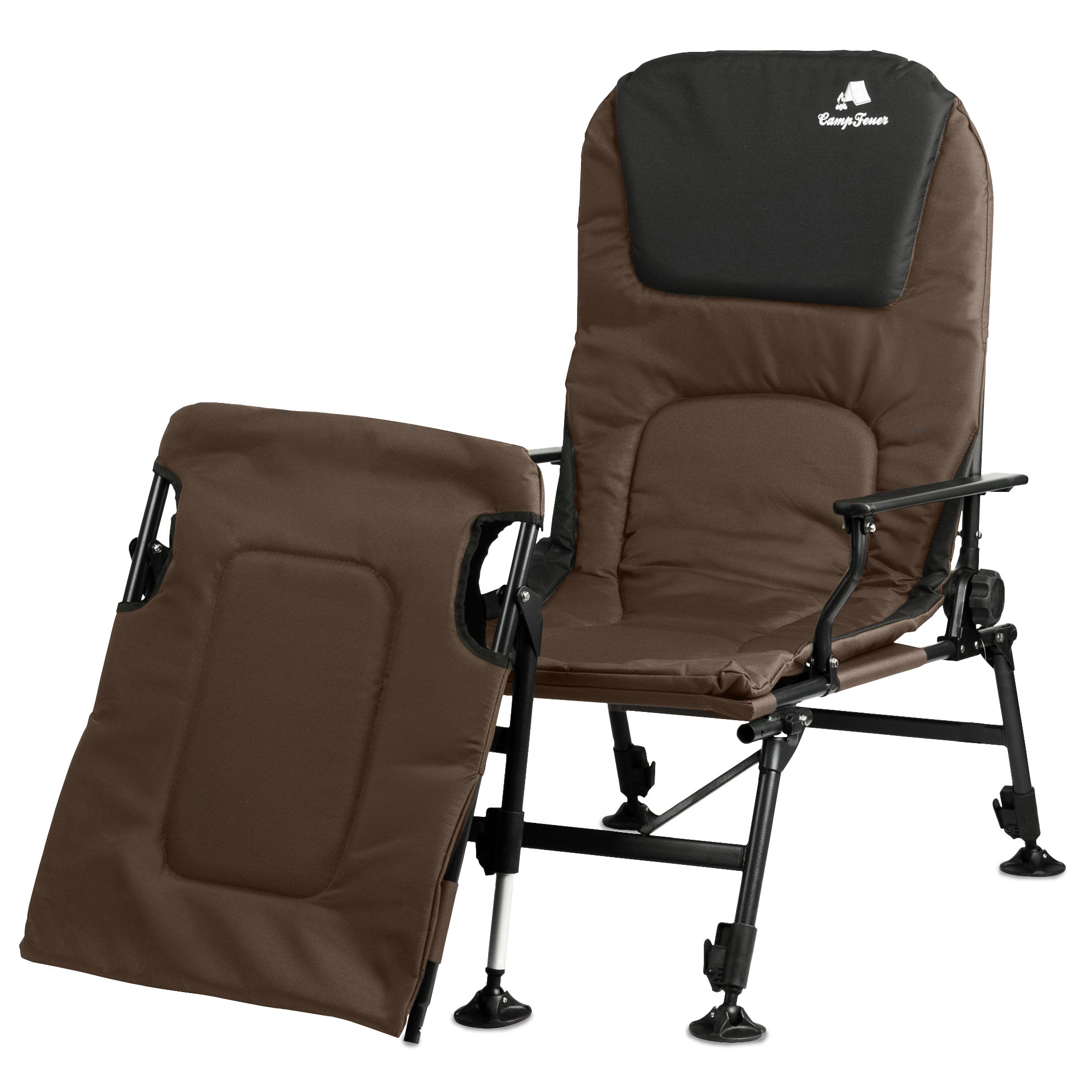 2-in-1 fishing chair, height-adjustable fishing lounger