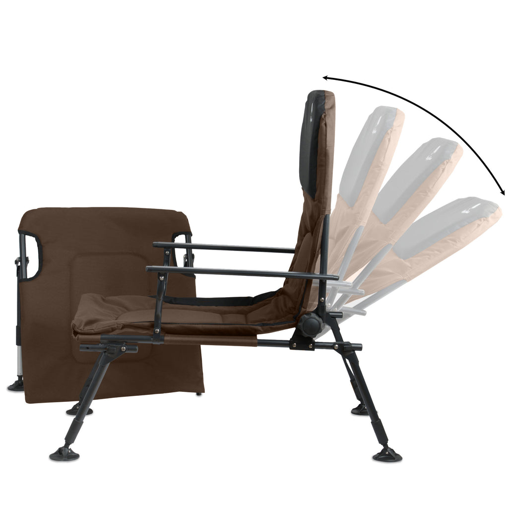 2-in-1 fishing chair, height-adjustable fishing lounger