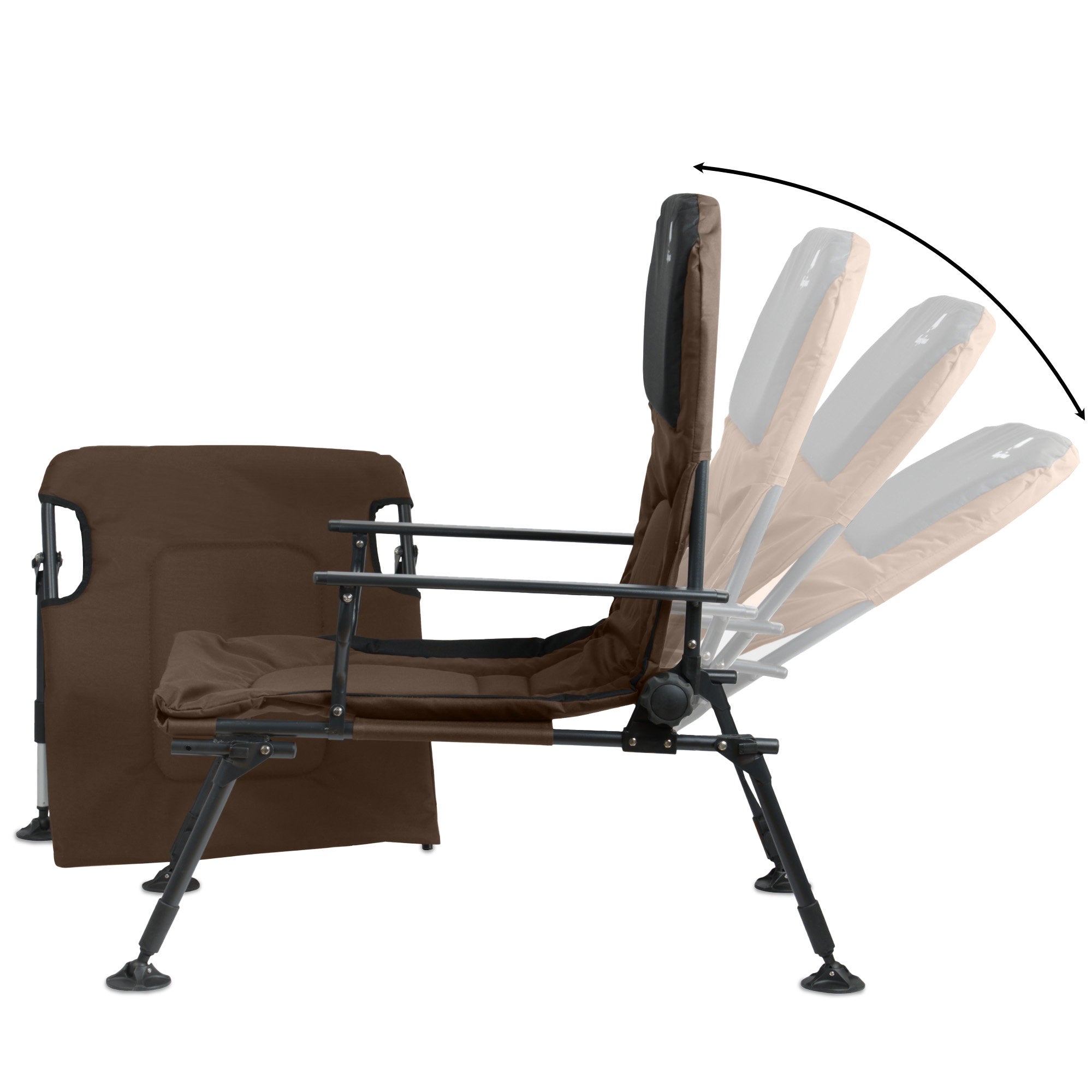 2-in-1 fishing chair, height-adjustable fishing lounger