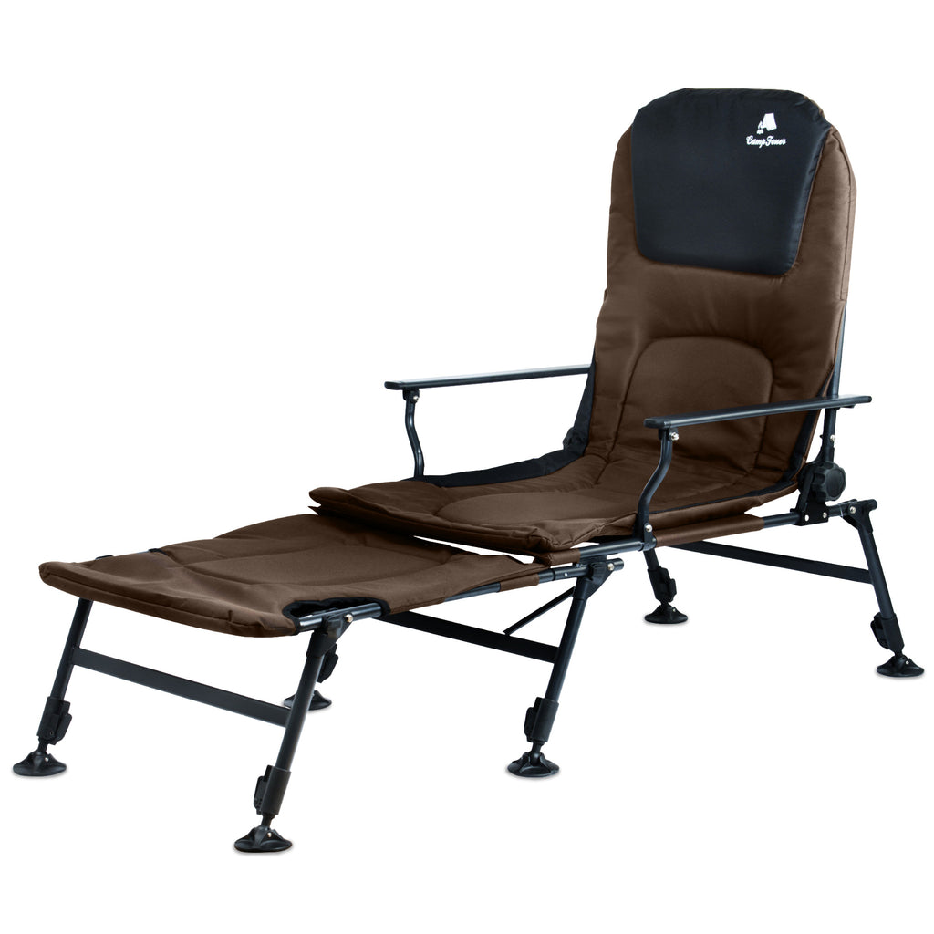 2-in-1 fishing chair, height-adjustable fishing lounger