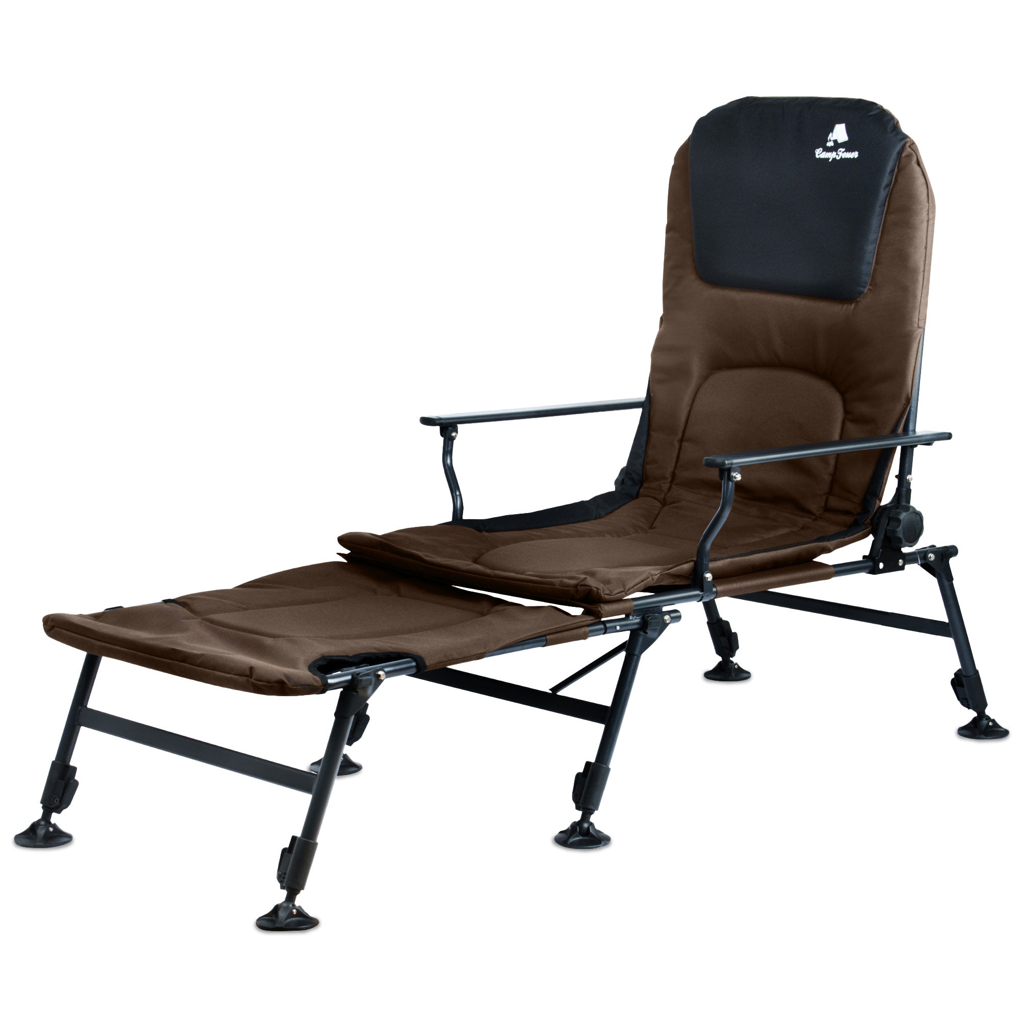 2-in-1 fishing chair, height-adjustable fishing lounger