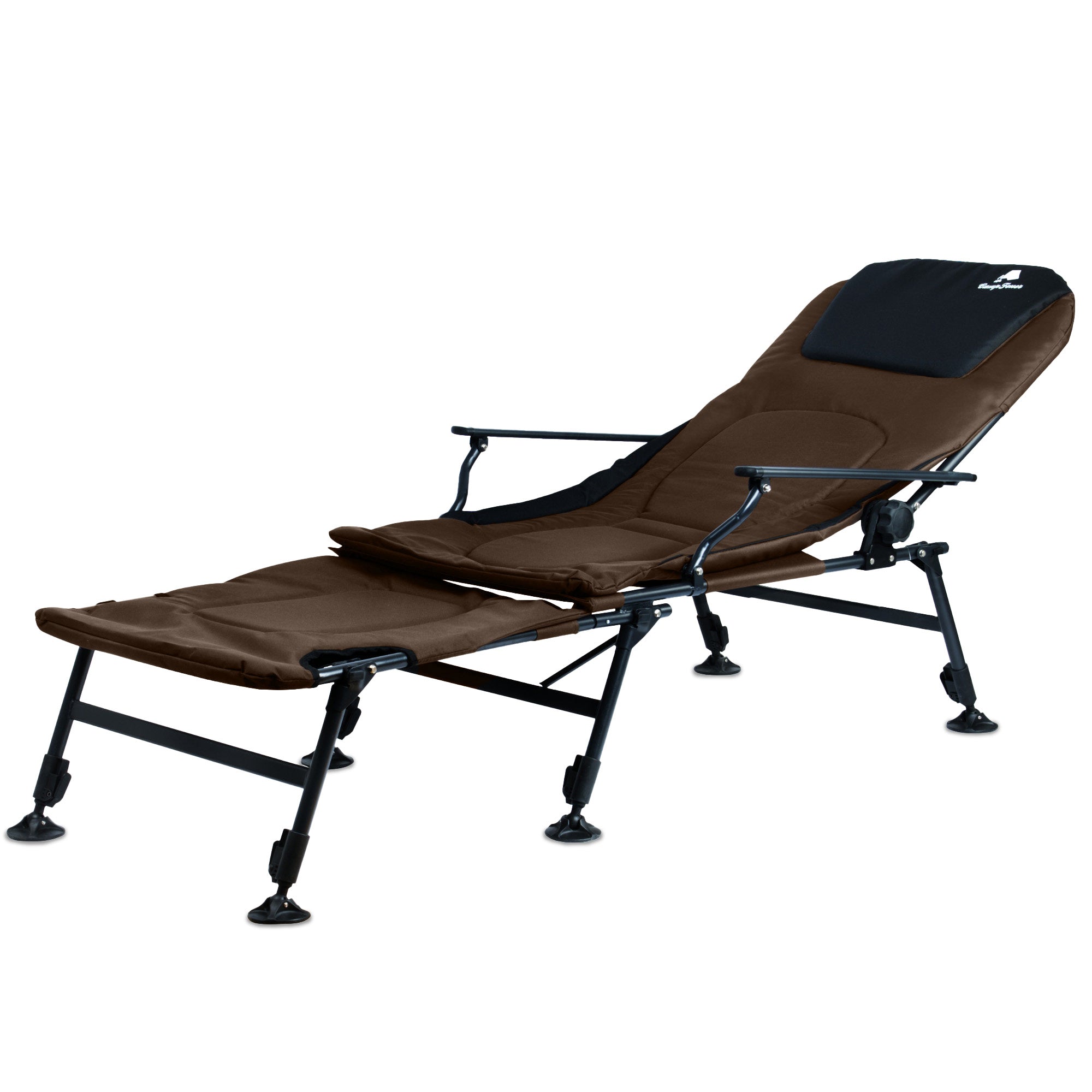 2-in-1 fishing chair, height-adjustable fishing lounger