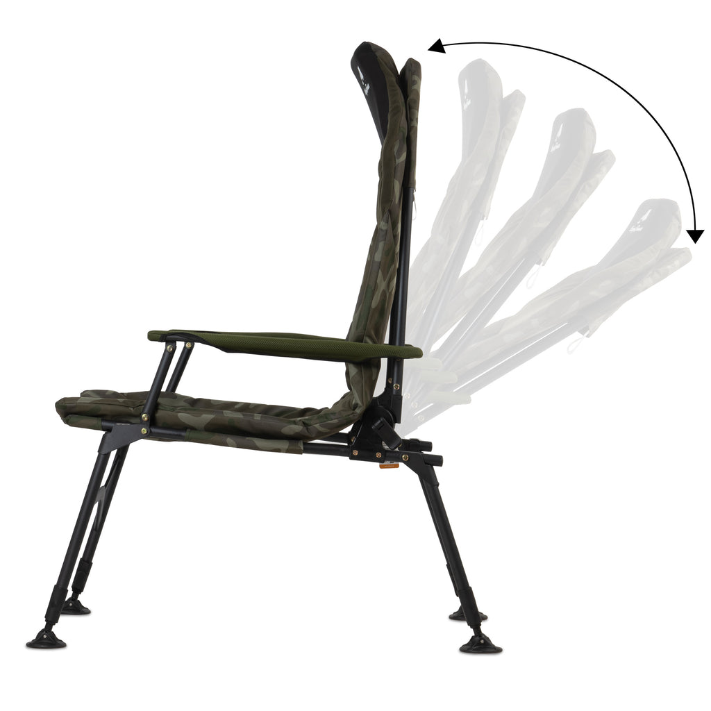 Chaise de pêche, camouflage vert olive, 100 x 60 x 120 cm