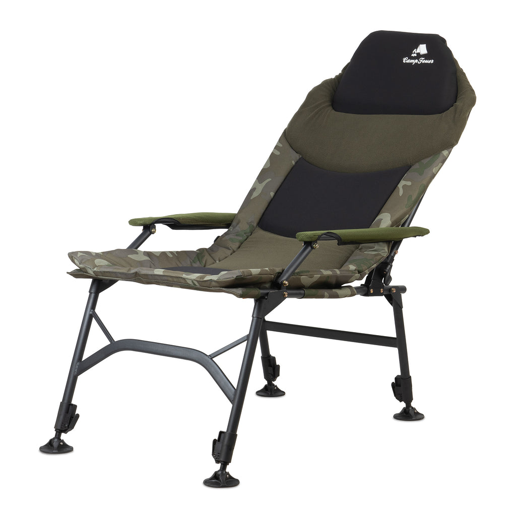 Chaise de pêche, camouflage vert olive, 100 x 60 x 120 cm