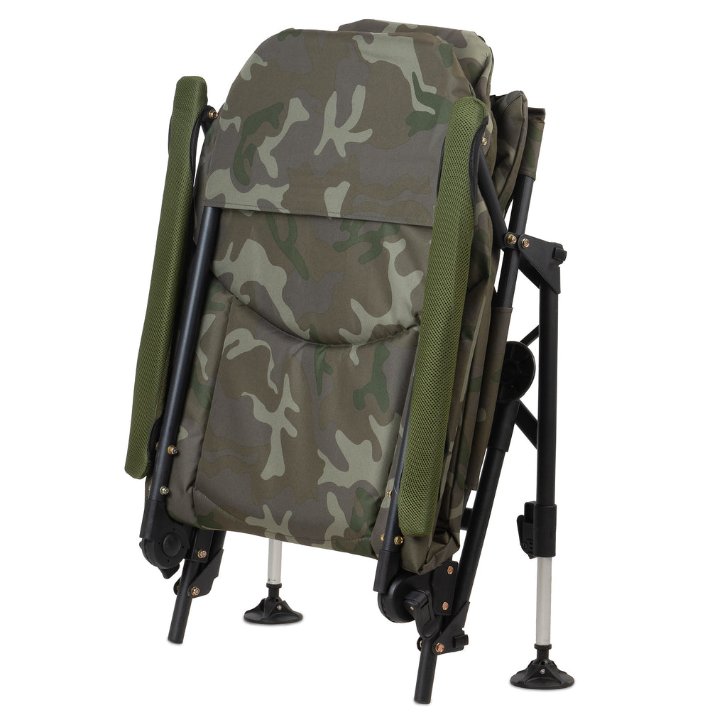 Chaise de pêche, camouflage vert olive, 100 x 60 x 120 cm