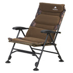 Chaise de pêche, marron camouflage, hauteur réglable