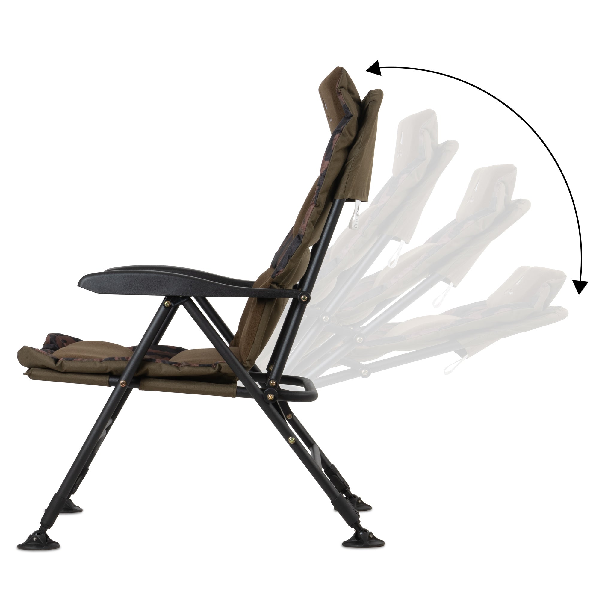 Fishing chair, camouflage brown, height adjustable