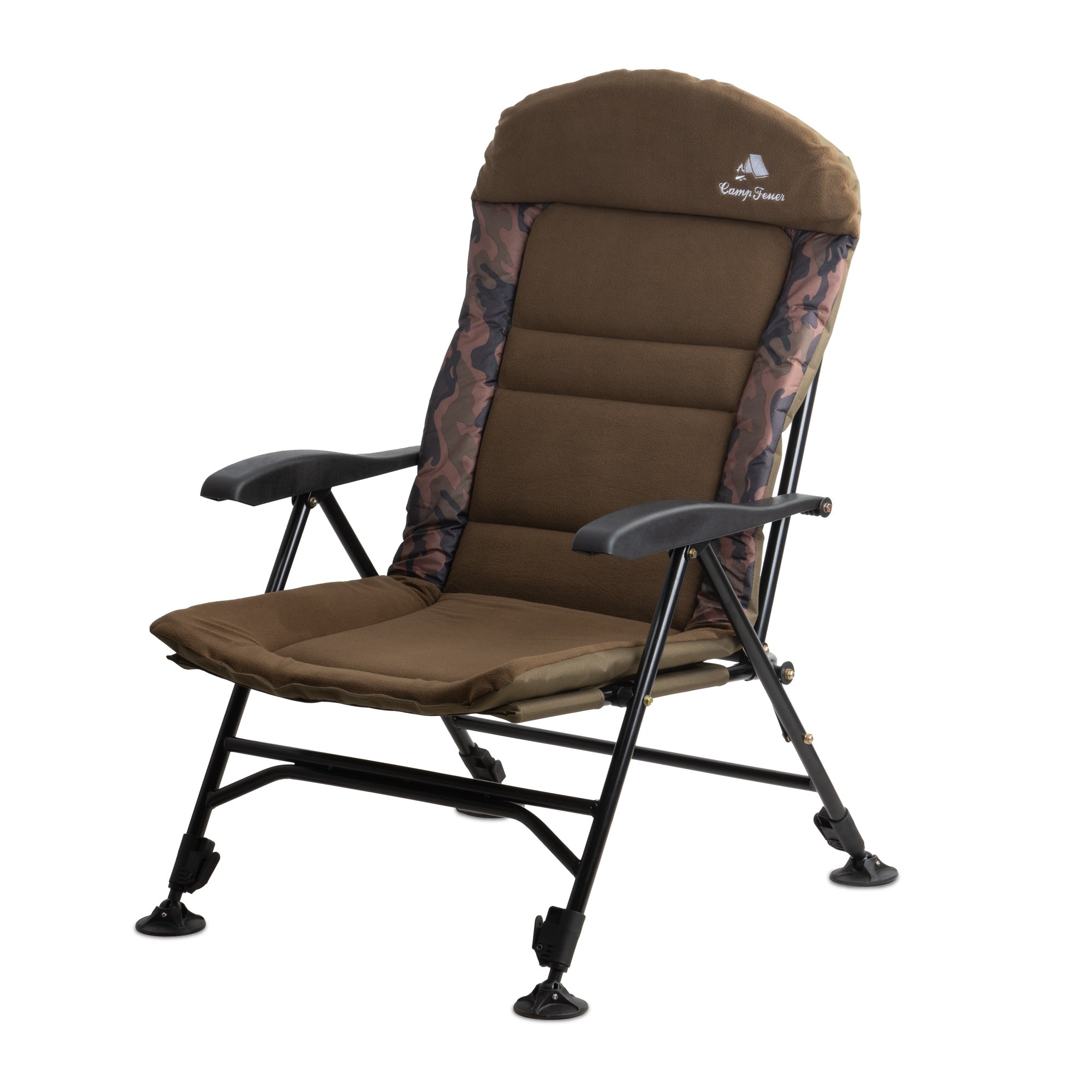 Fishing chair, camouflage brown, height adjustable