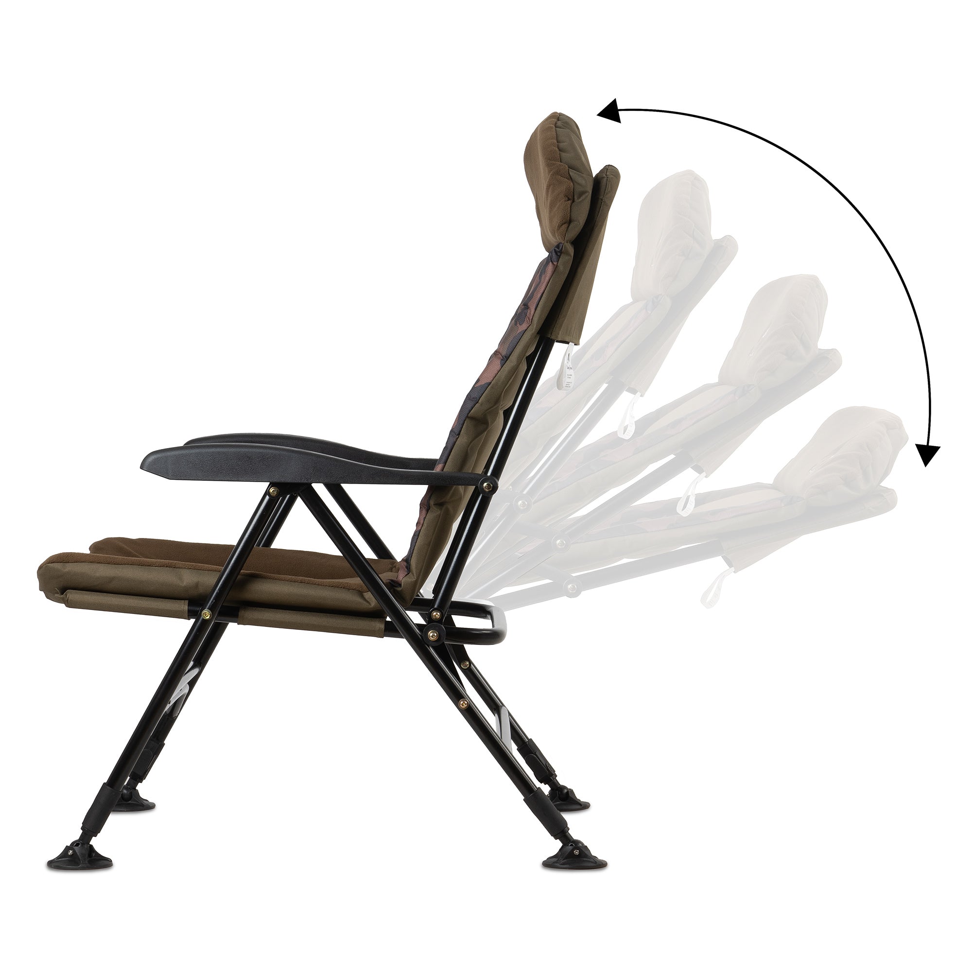 Fishing chair, camouflage brown, height adjustable