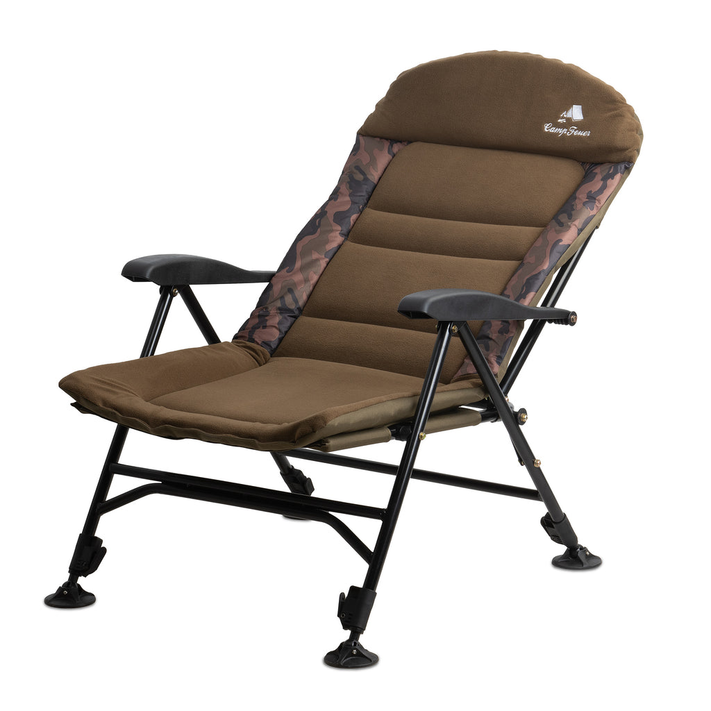 Fishing chair, camouflage brown, height adjustable