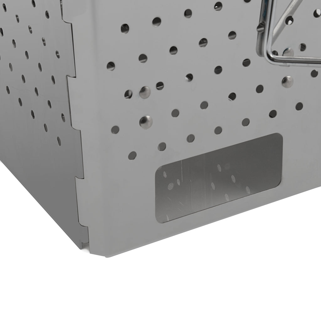 Allume-cheminée en acier inoxydable avec poignées, pliable