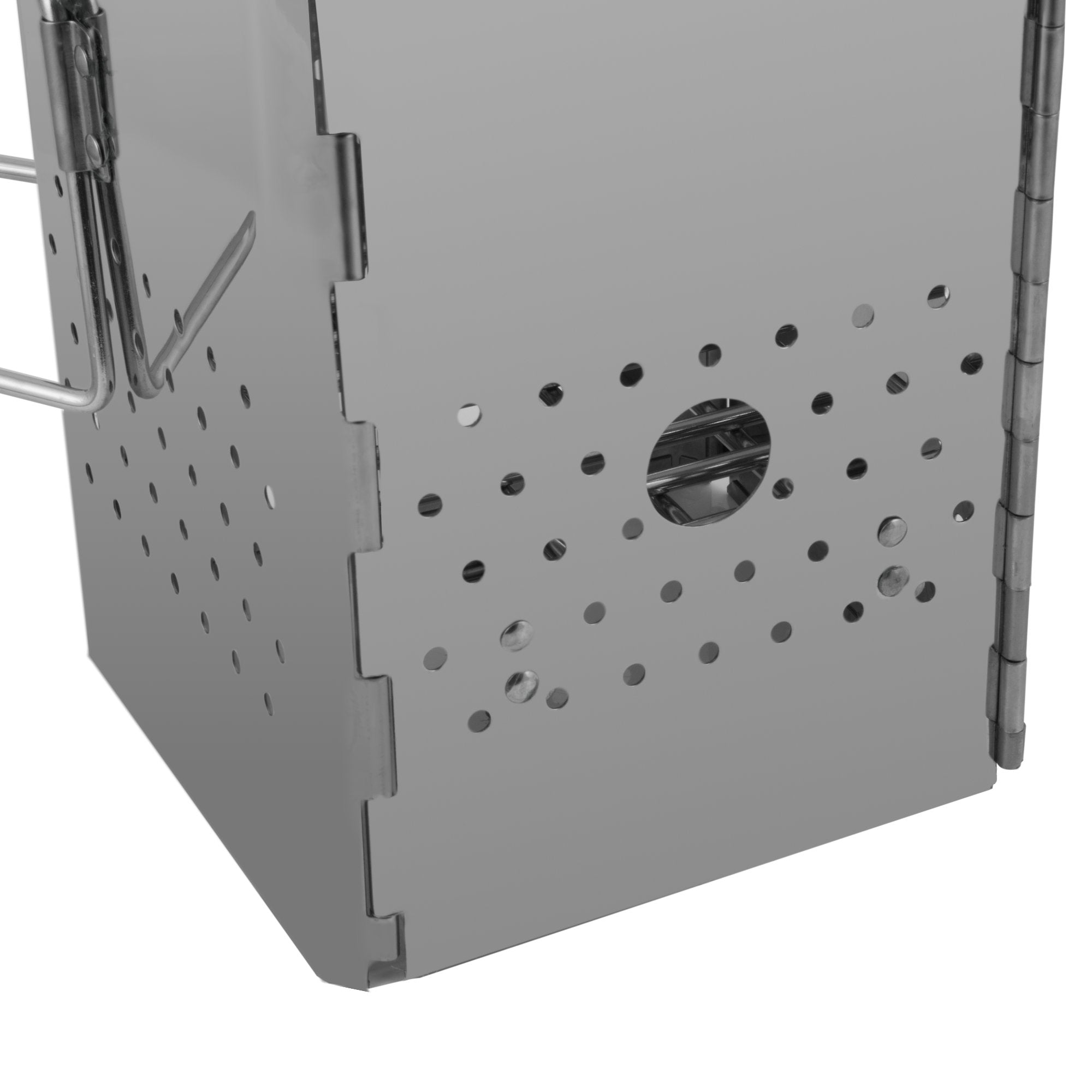 Allume-cheminée en acier inoxydable avec poignées, pliable