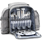Sac à dos de pique-nique gris, 32 pièces, pour 4 personnes