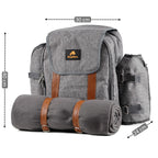 Sac à dos de pique-nique gris, 32 pièces, pour 4 personnes