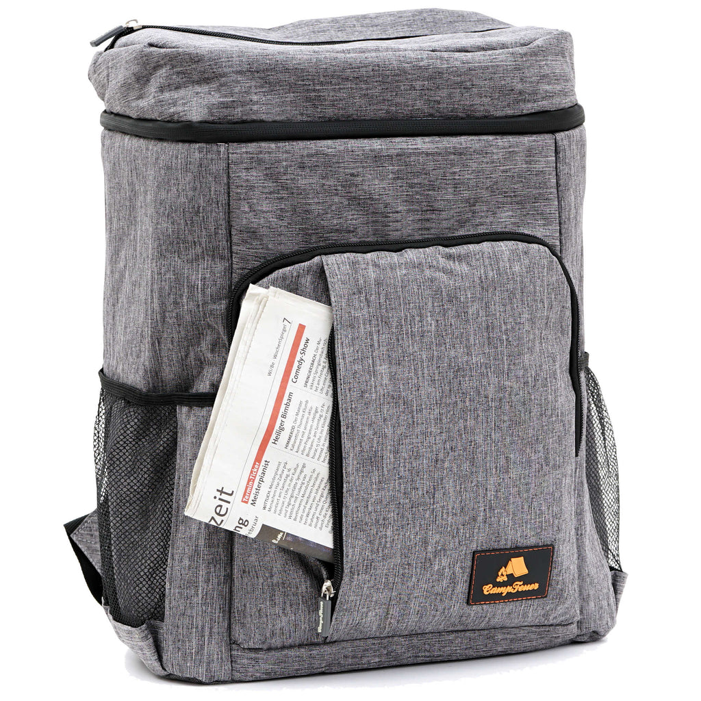 Sac à dos isotherme gris, 20 litres, 44 x 32 x 23 cm, étanche