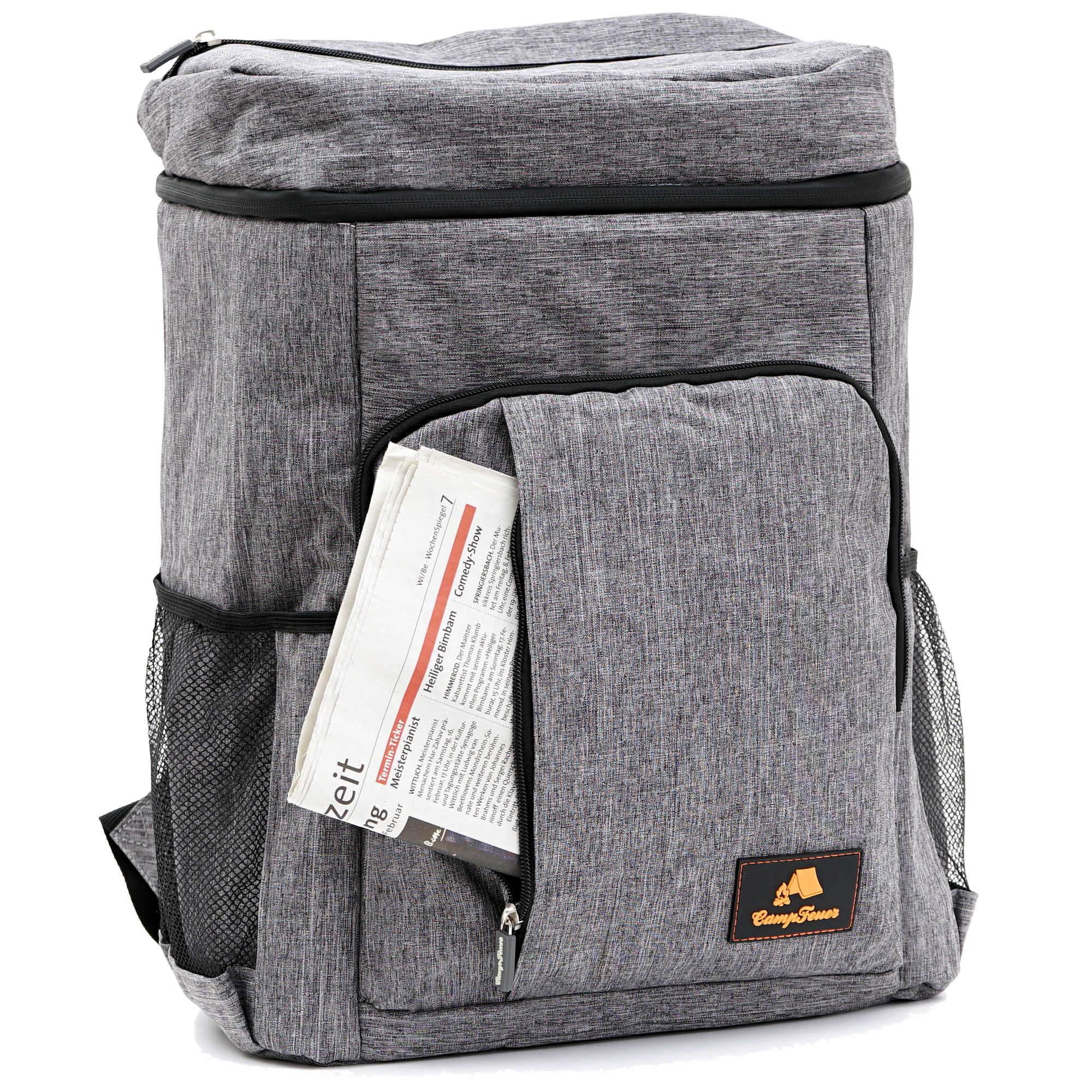Sac à dos isotherme gris, 20 litres, 44 x 32 x 23 cm, étanche