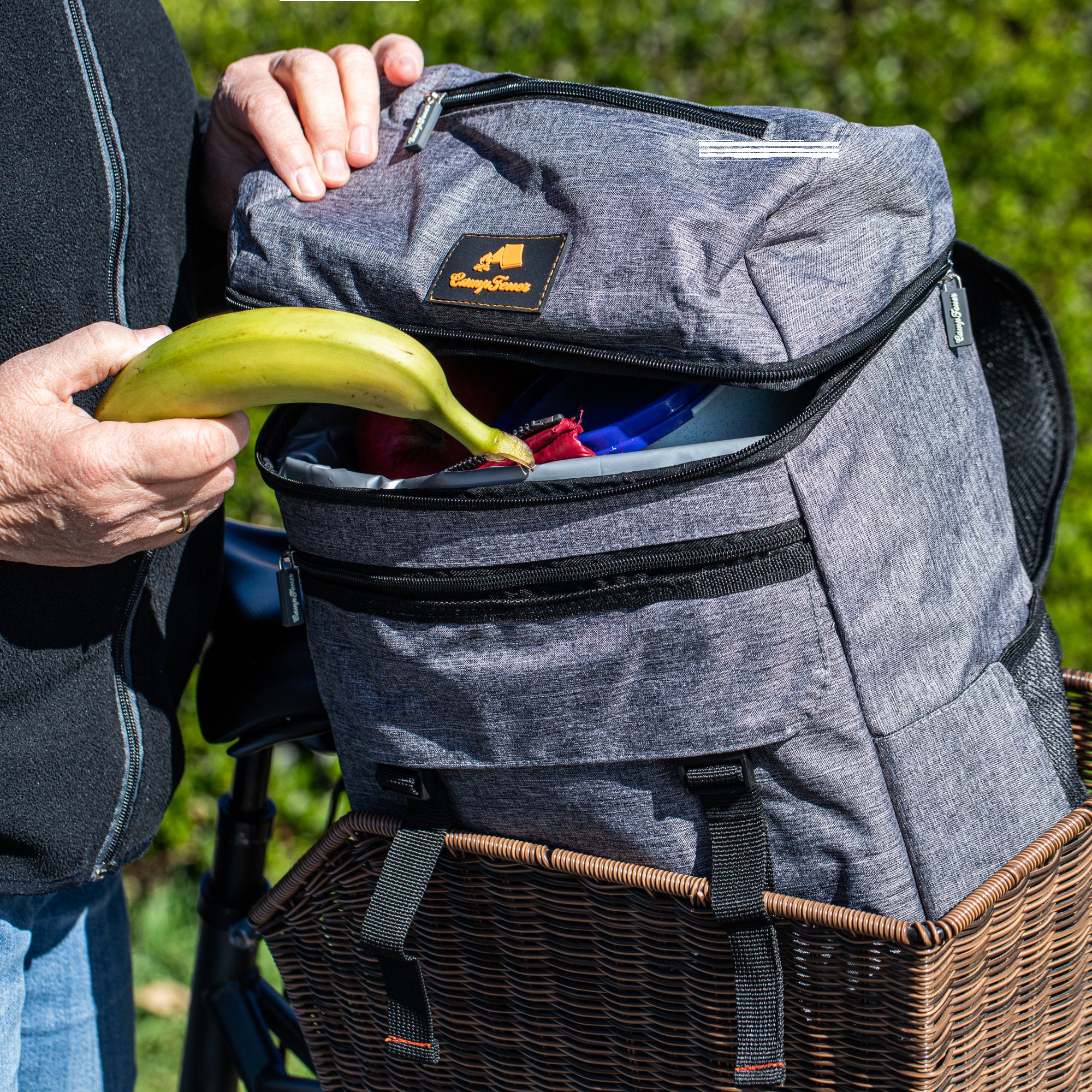 Sac à dos isotherme gris, 20 litres, 30 x 20 x 46 cm, étanche
