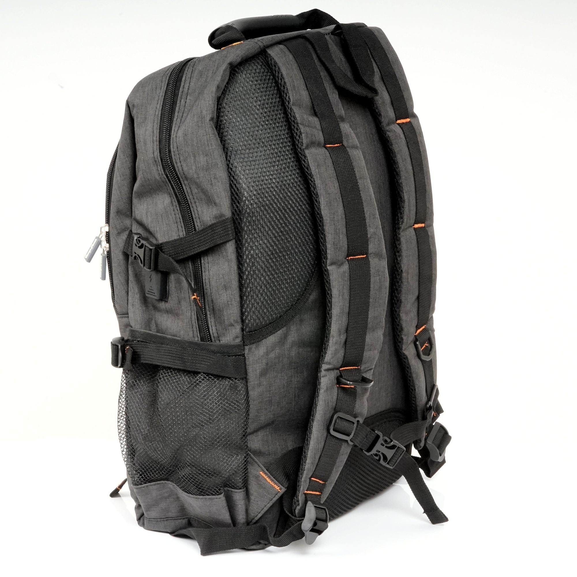 CampFeuer Laptop Rucksack 17 Zoll | Schwarz | Business Notebook Backpack mit USB