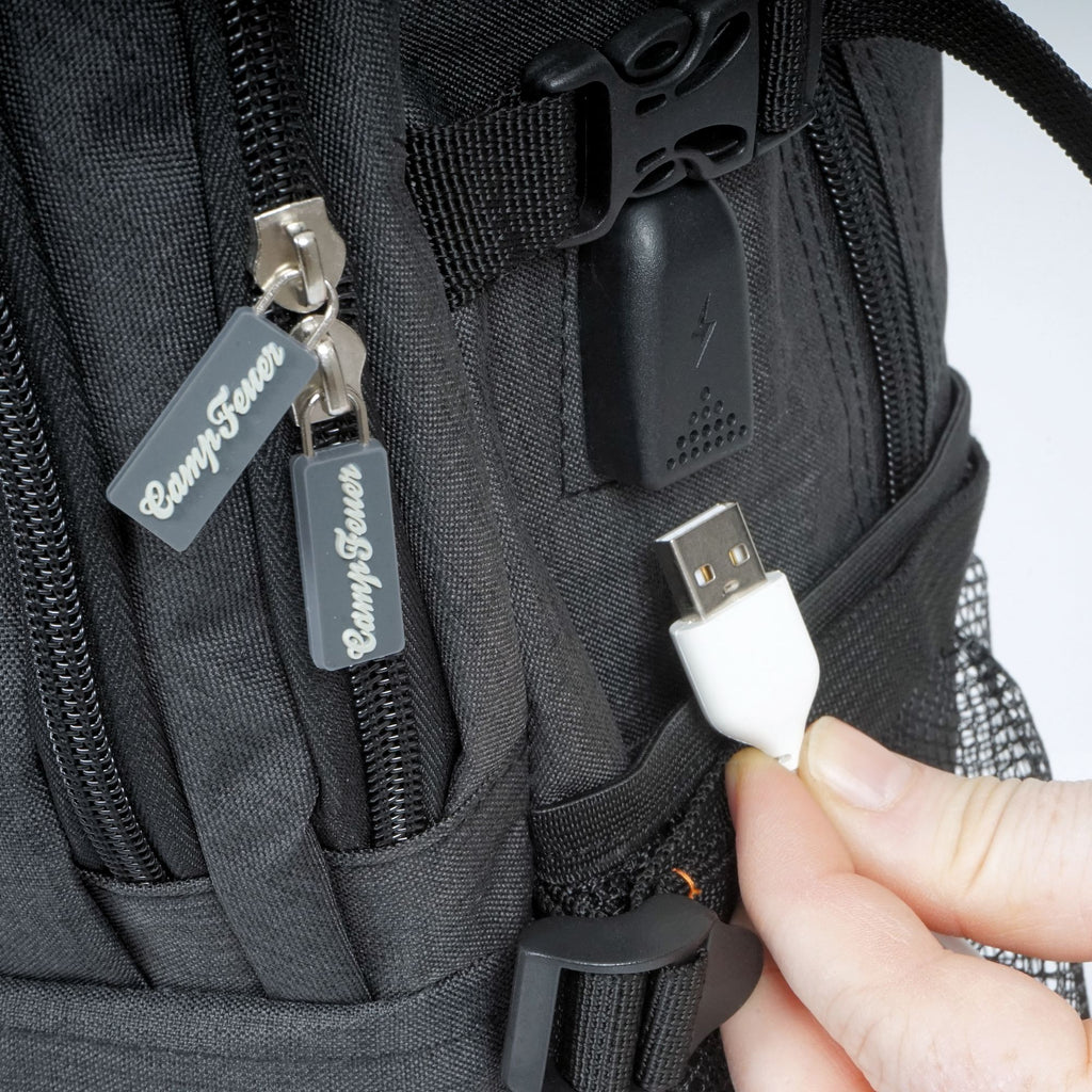 CampFeuer Laptop Rucksack 17 Zoll | Schwarz | Business Notebook Backpack mit USB