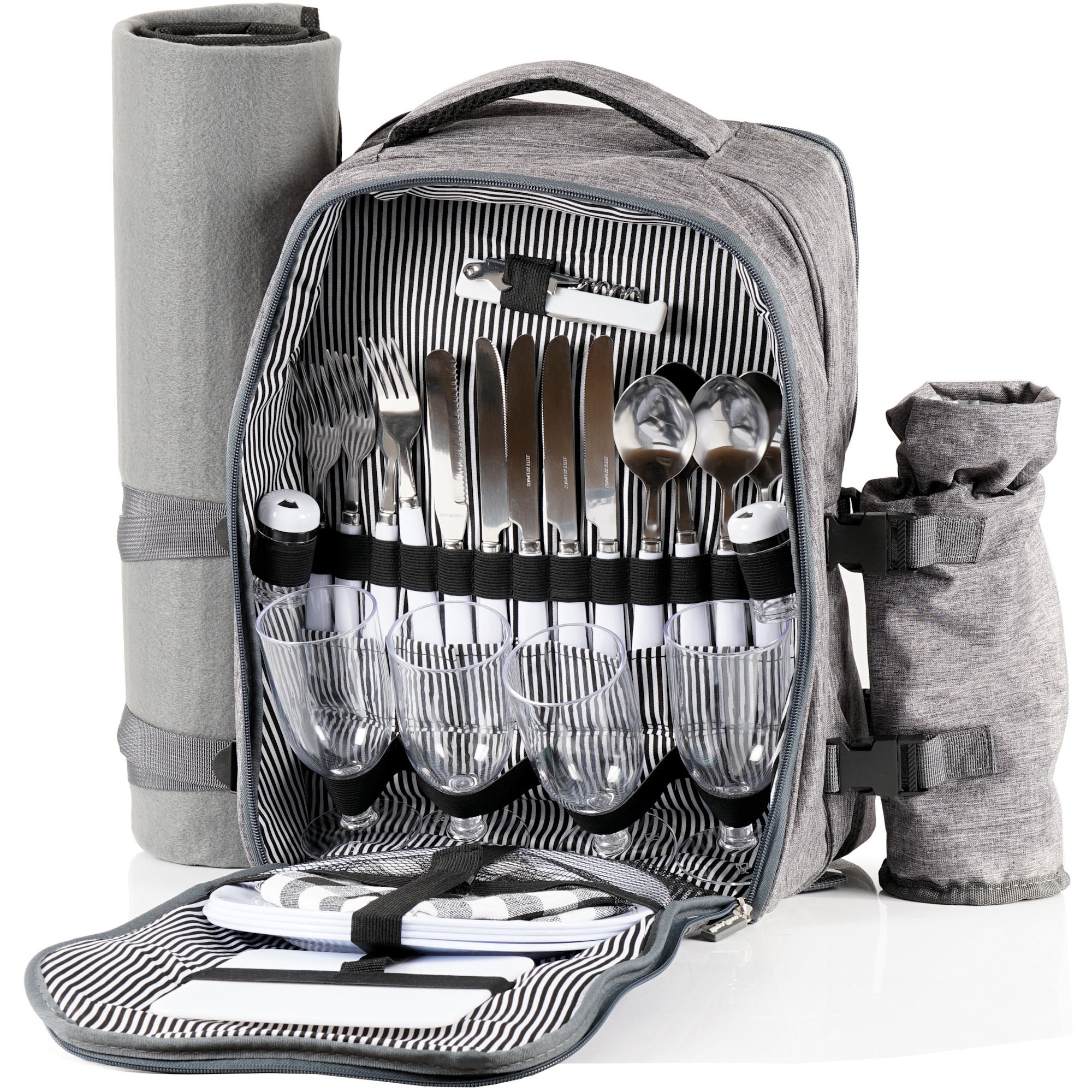 Picnic backpack, 32 pieces, for 4 people, waterproof