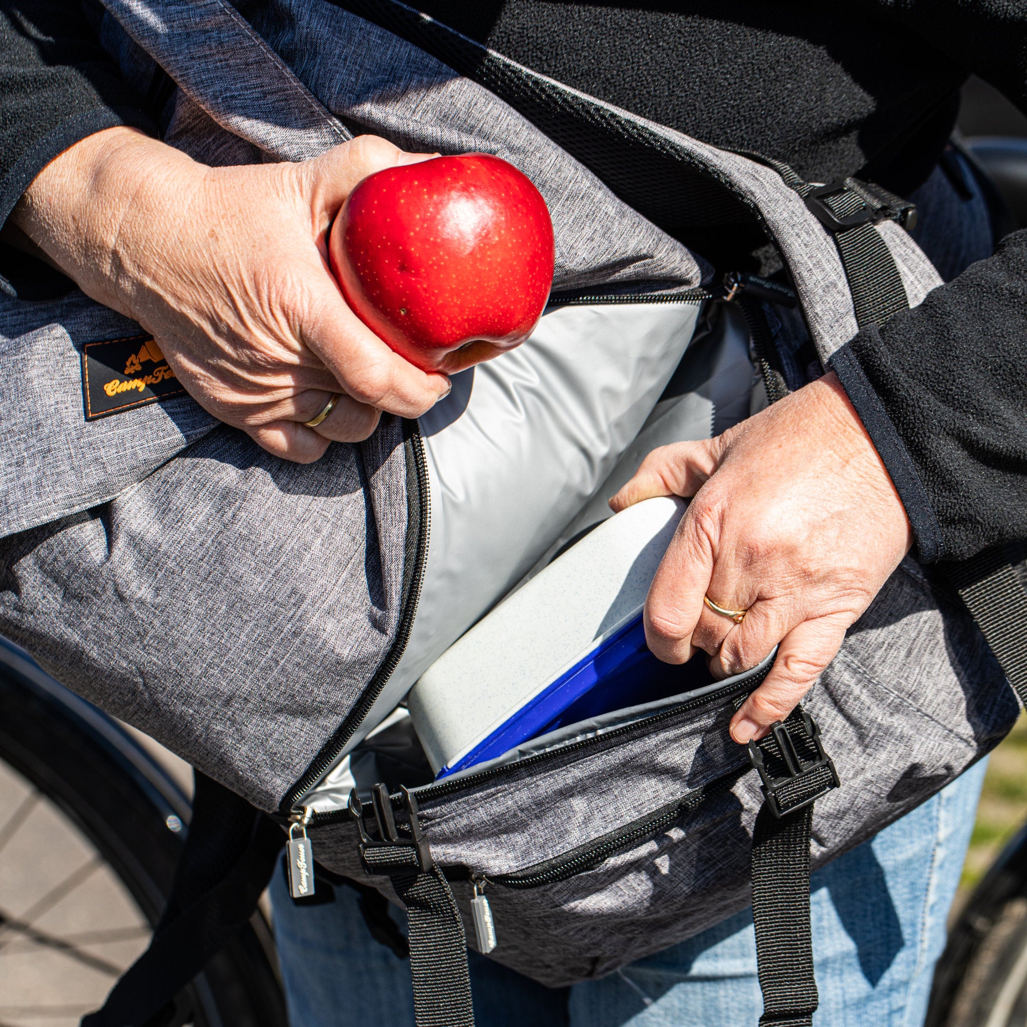 Sac à dos avec compartiment isotherme, gris, 20 litres, étanche