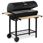 Chariot barbecue au charbon de bois, mobile, avec thermomètre