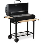 Chariot barbecue au charbon de bois, mobile, avec thermomètre