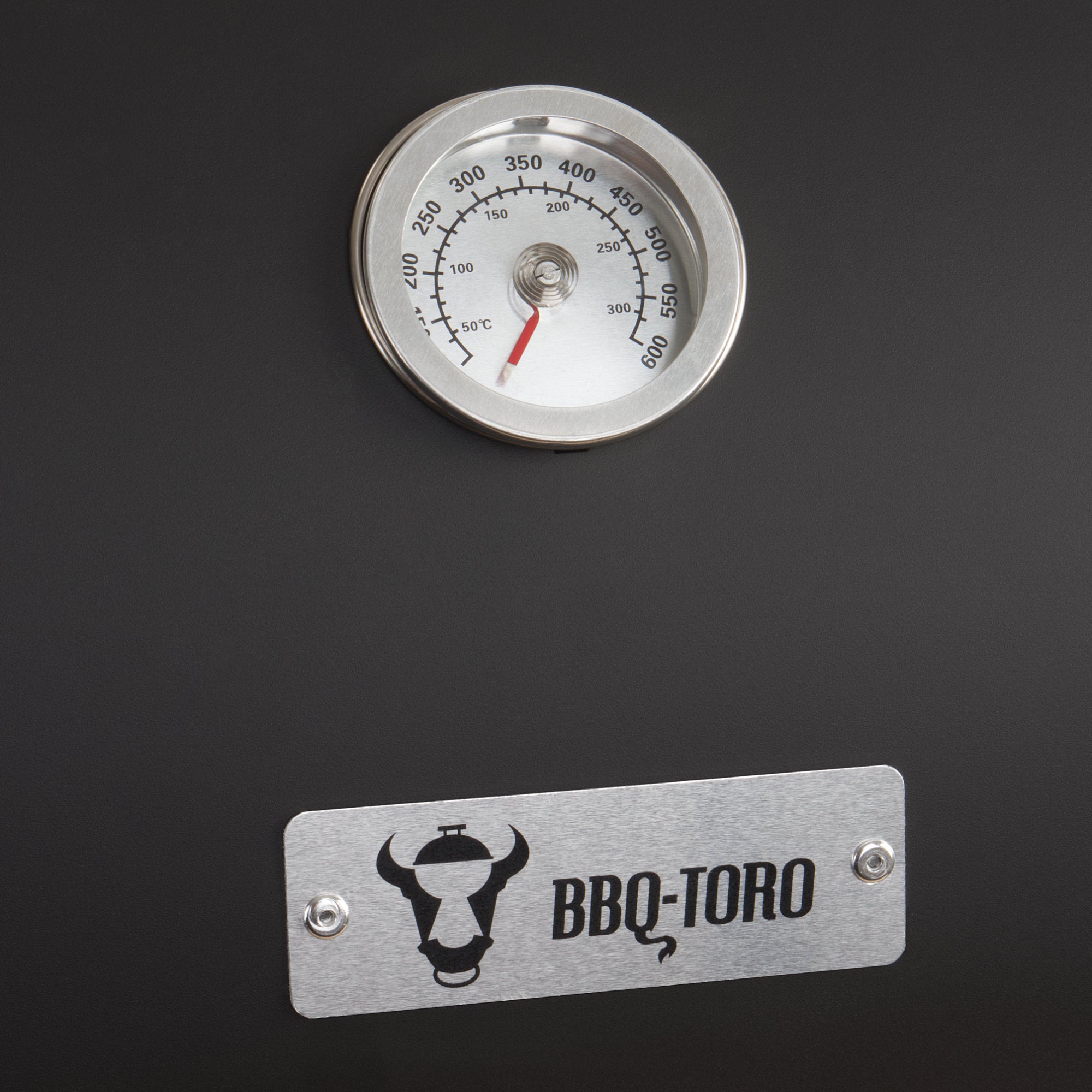 Charcoal grill cart, mobile, including thermometer