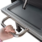 Chariot pour barbecue au charbon de bois, bac à charbon réglable en hauteur, avec thermomètre