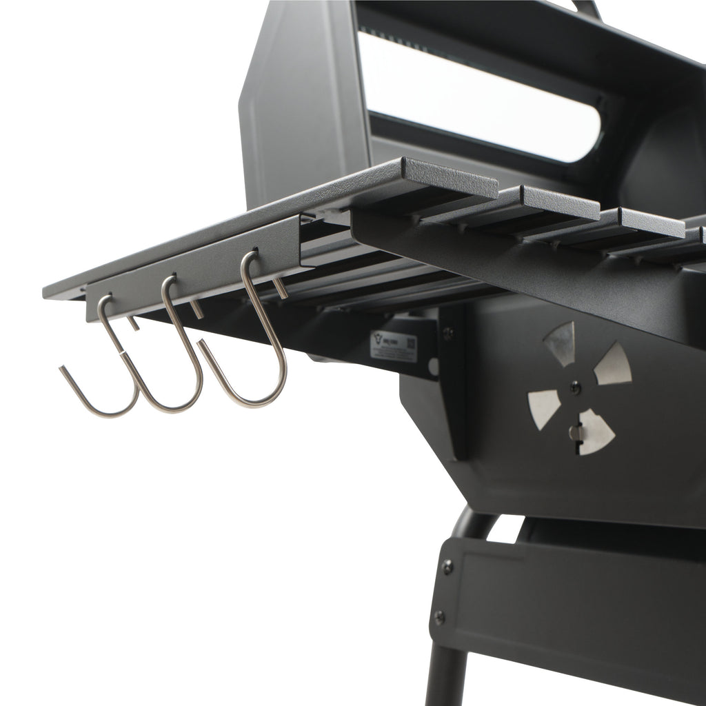 Holzkohle Grillwagen, 122 x 60 x 96 cm, mit Thermometer und Sichtfenster
