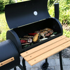 barbecue fumoir, chariot de barbecue au charbon de bois