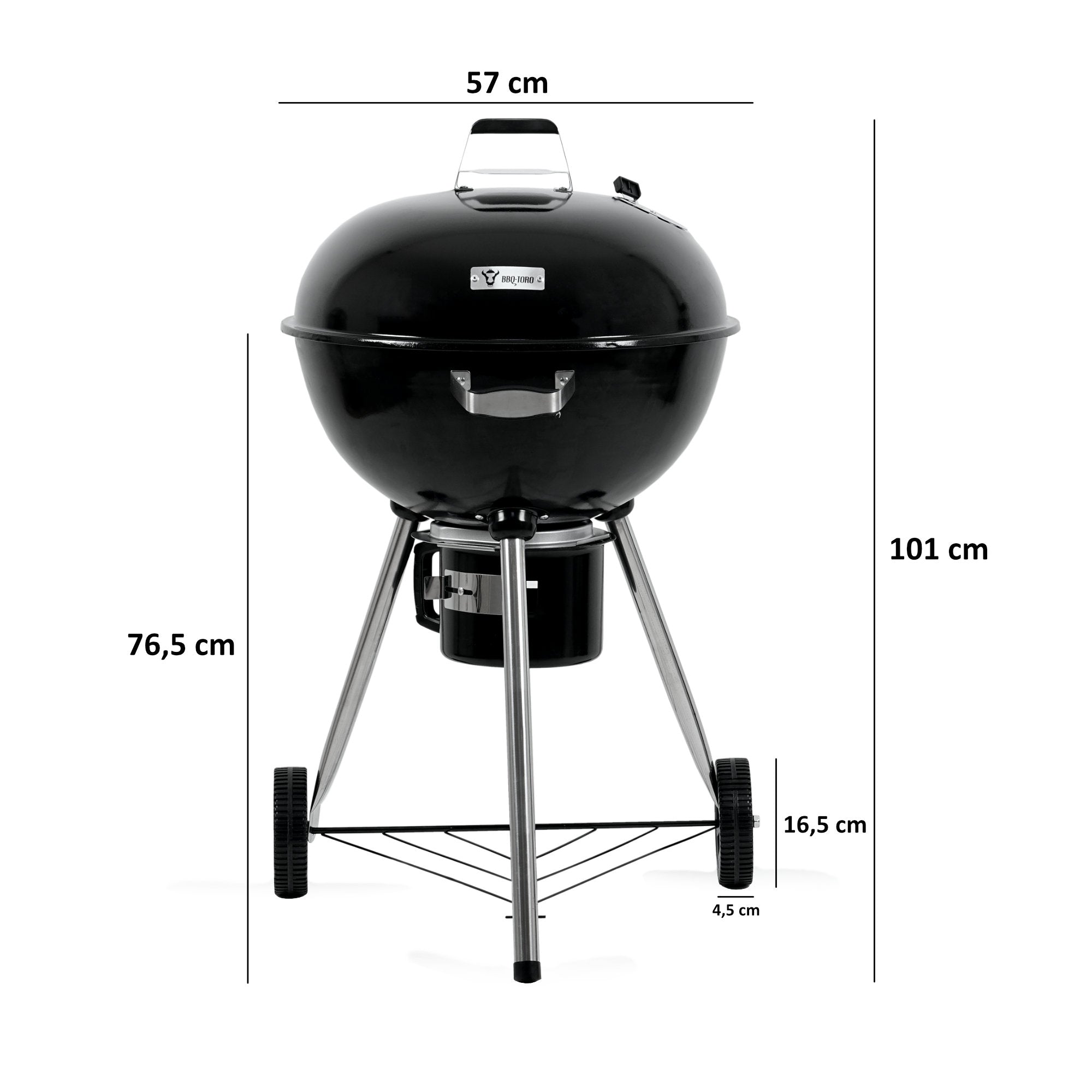 Barbecue à charbon « Bouleau », Ø 57 cm, couvercle amovible