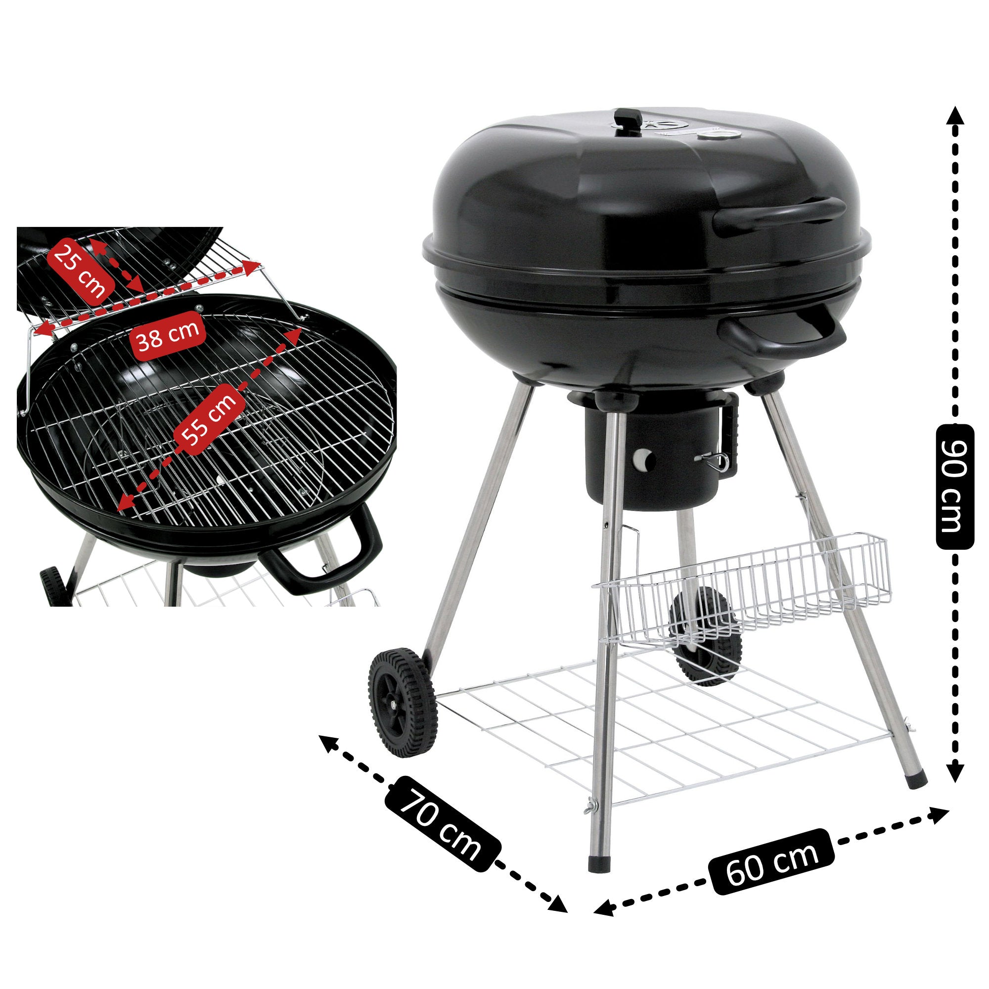 Kugelgrill, Ø 57 cm, Deckel montiert