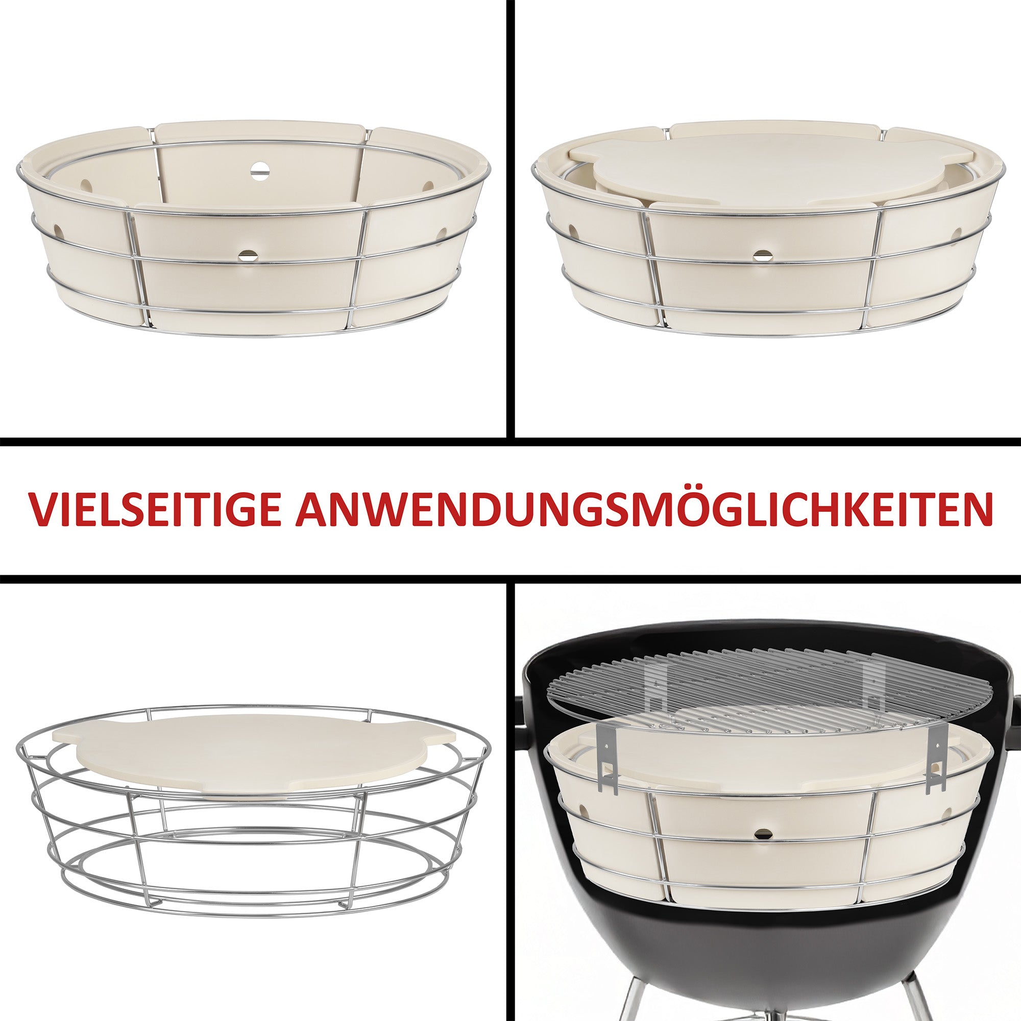 Système de cuisson pour barbecue à charbon de Ø 57 cm, universel et flexible