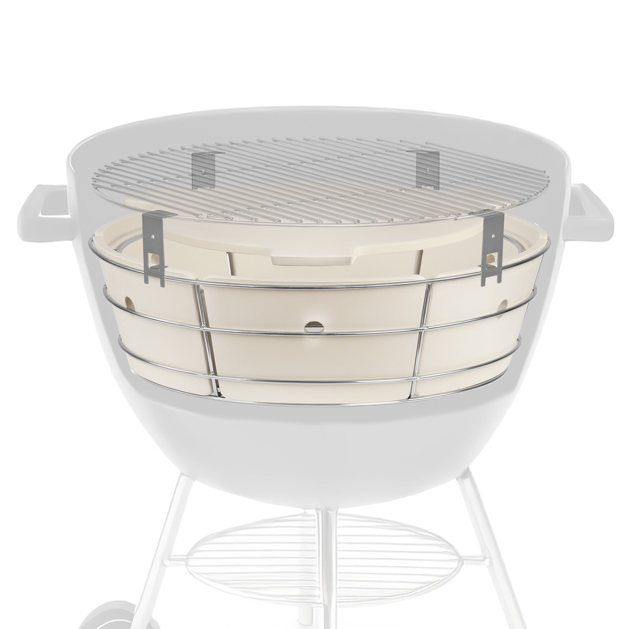 Système de cuisson pour barbecue à charbon de Ø 57 cm, universel et flexible