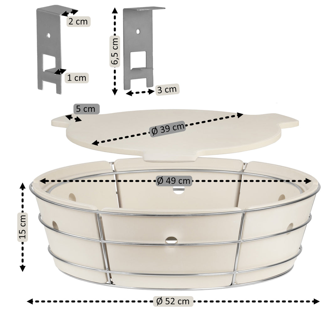 Système de cuisson pour barbecue à charbon de Ø 57 cm, universel et flexible
