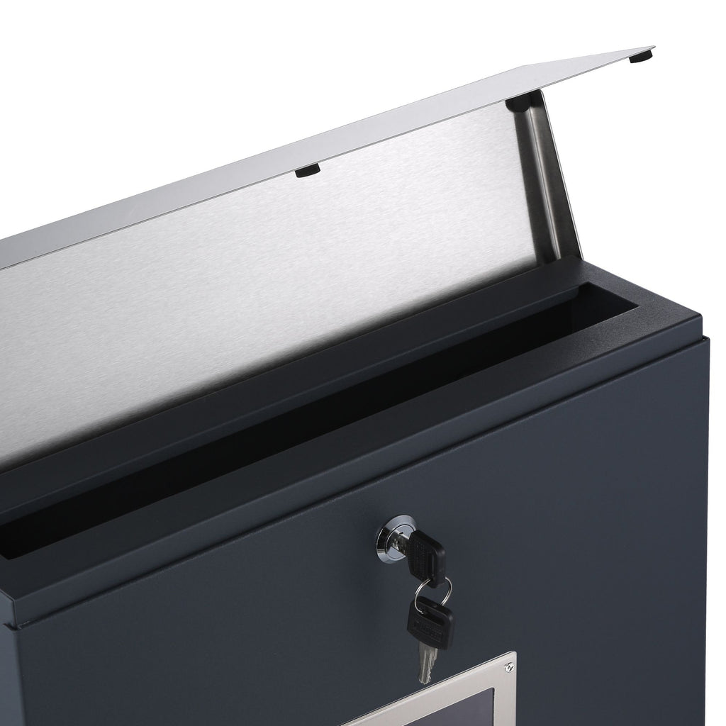 Wall-mounted mailbox "Milan", including viewing window and newspaper compartment 