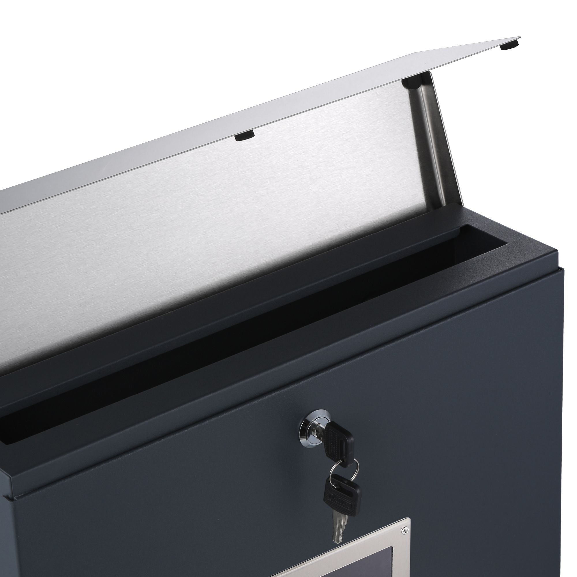 Wall-mounted mailbox "Milan", including viewing window and newspaper compartment 