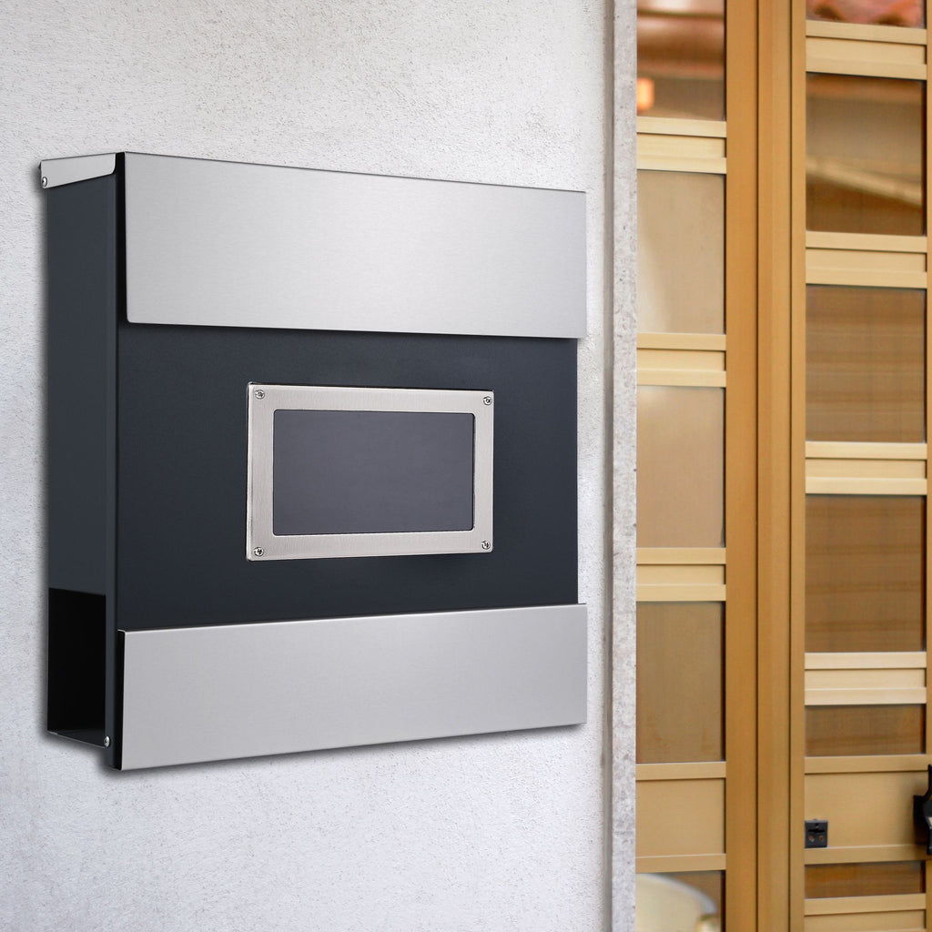 Wall-mounted mailbox "Milan", including viewing window and newspaper compartment 
