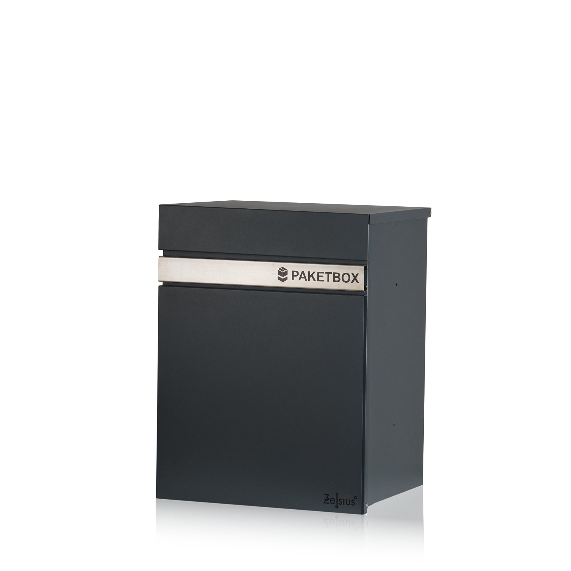 Mailbox, powder-coated steel, including parcel compartment