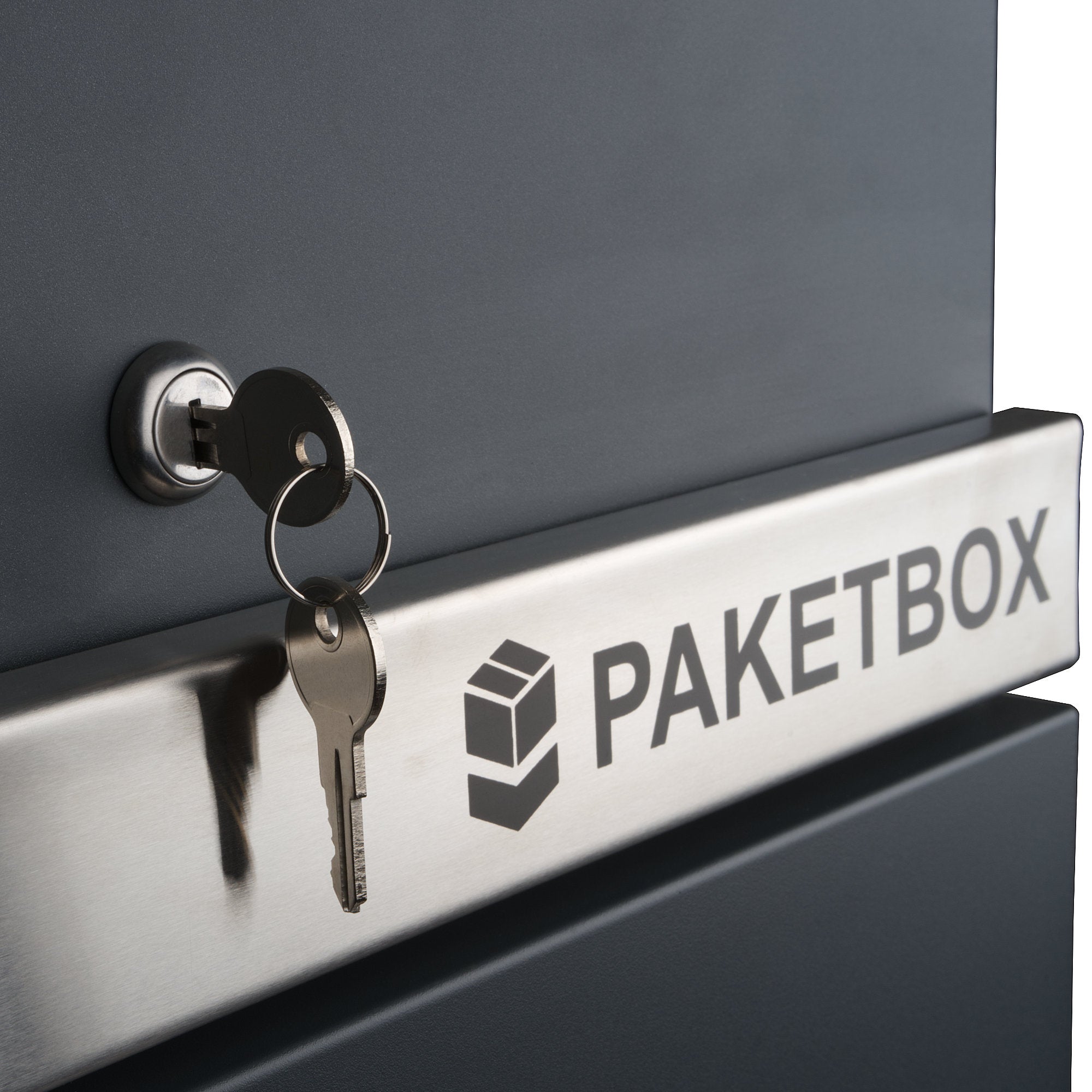 Mailbox, powder-coated steel, including parcel compartment