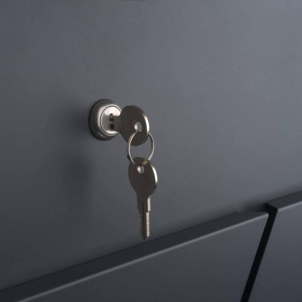 Mailbox, powder-coated steel, including parcel compartment