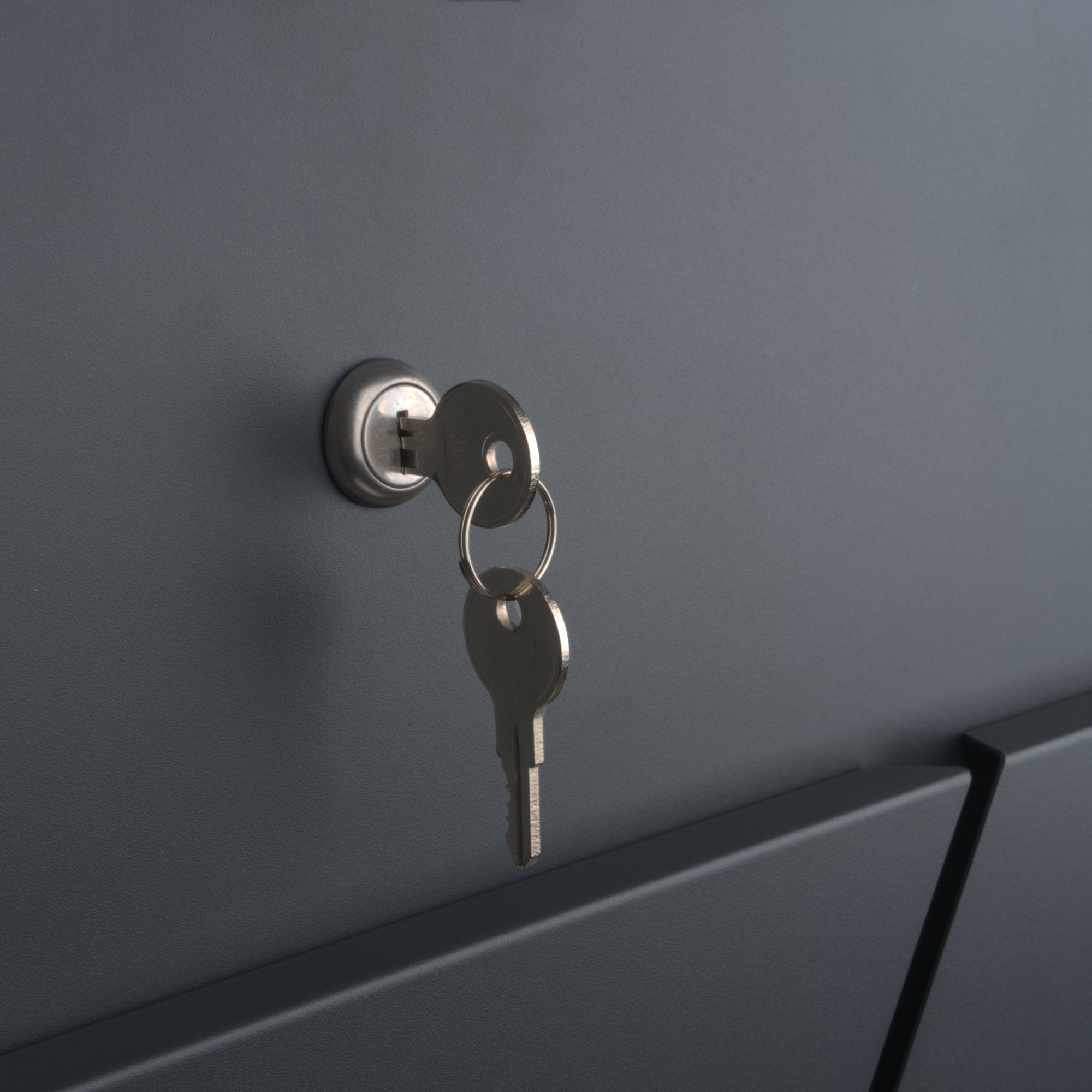 Mailbox, powder-coated steel, including parcel compartment