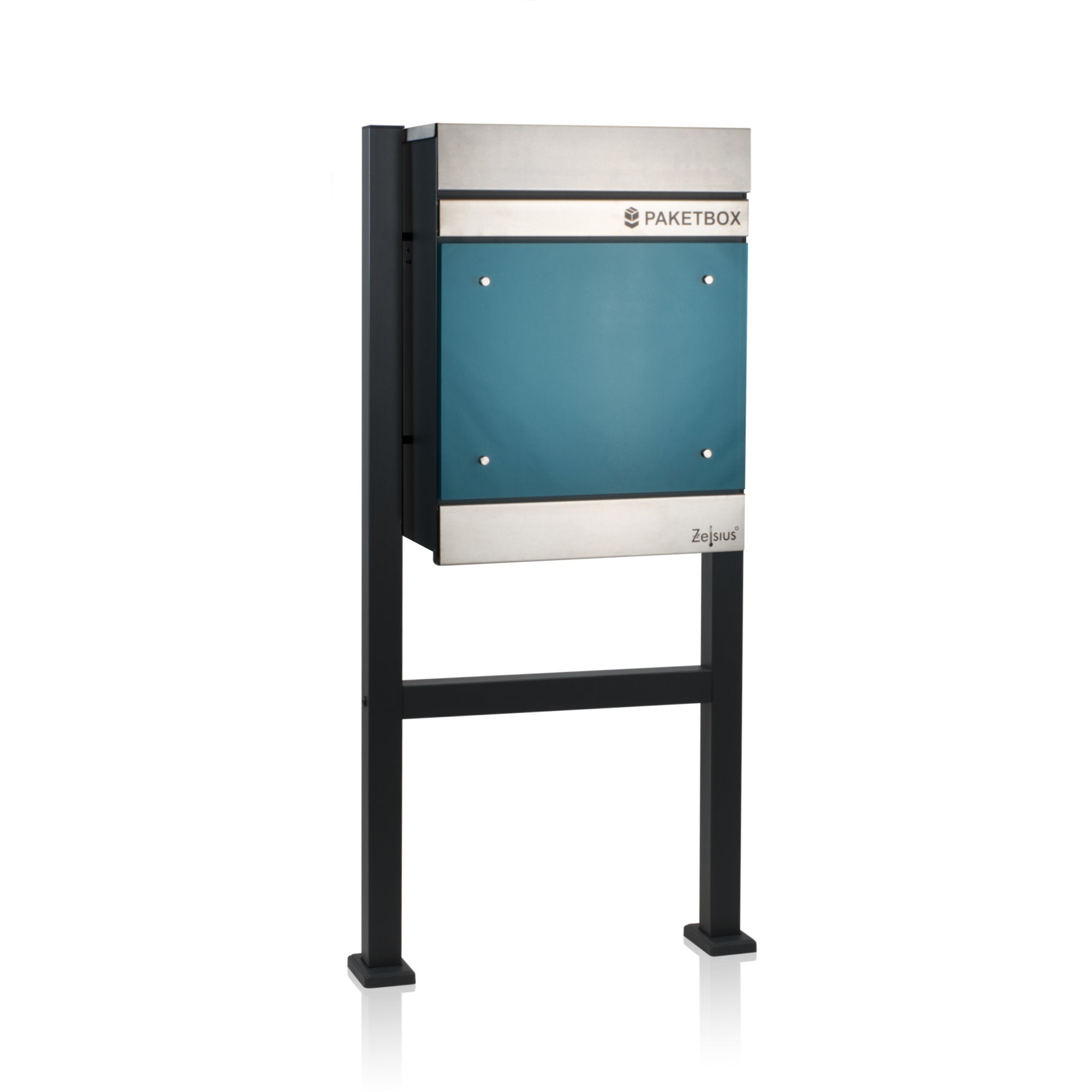 Mailbox, powder-coated steel, including parcel compartment