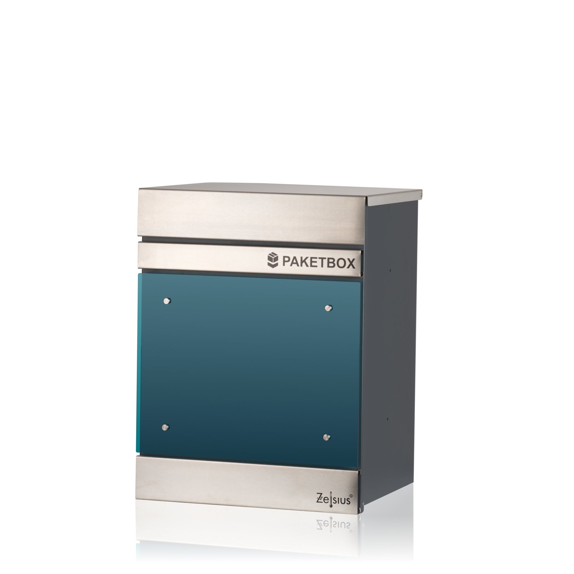 Mailbox, powder-coated steel, including parcel compartment