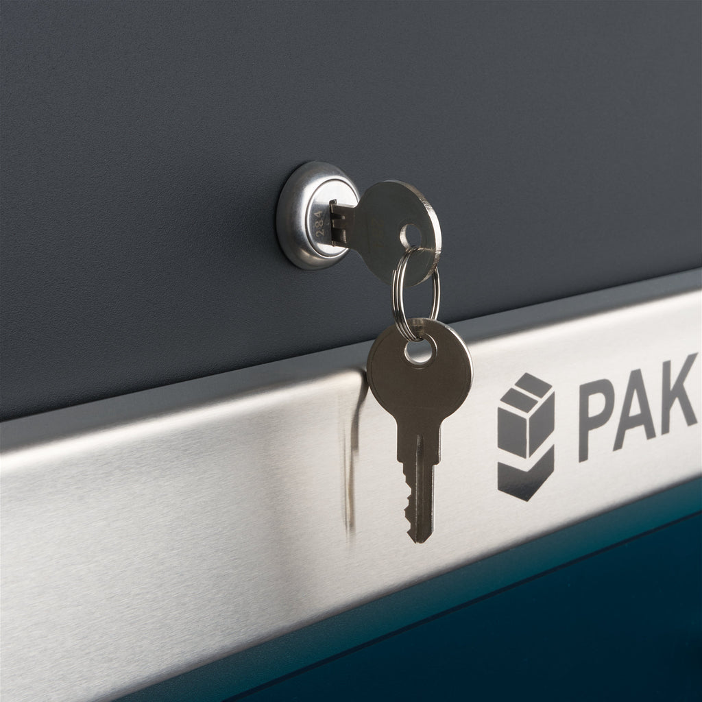 Mailbox, powder-coated steel, including parcel compartment