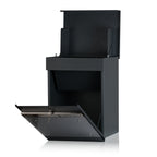 Boîte aux lettres, anthracite RAL 7016, acier revêtu par poudre, avec compartiment à colis